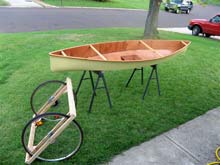 The canoe is about finished and the trailer or cart is coming together 