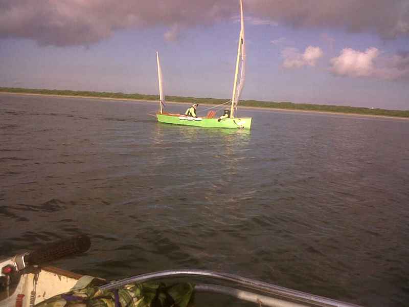 John Goodman's Goat Island Skiff built with his kids in the Texas 200.